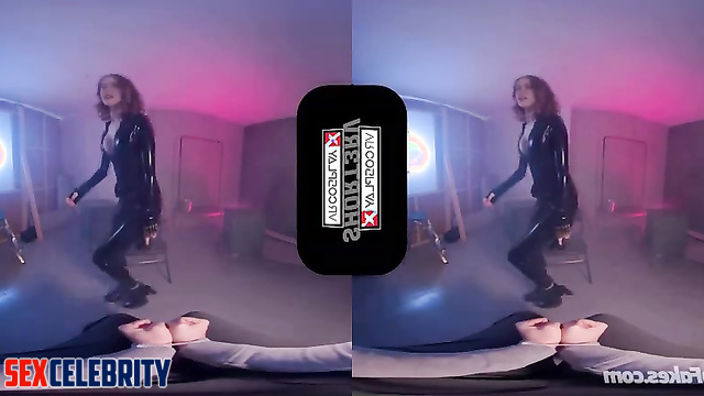 Fake Gillian Anderson wastes no time and has sex while being held captive on a mission VR