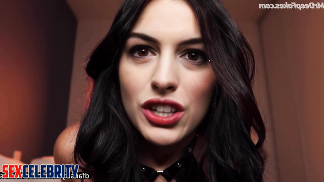 Brunette touching and sucking a rubber cock - Anne Hathaway solo fakeapp