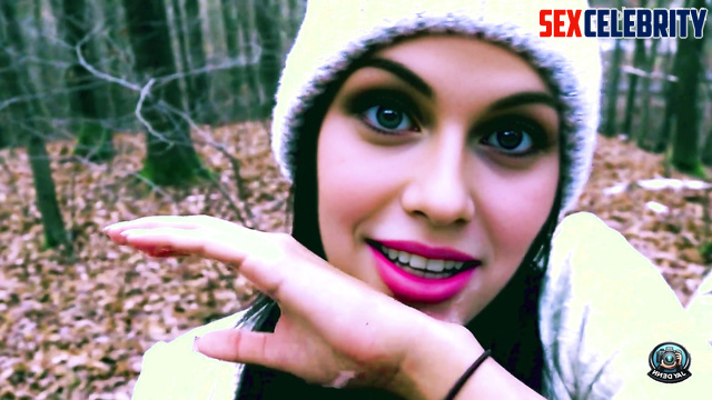 Blowjob in gorgeous autumn forest / Alexandra Daddario pov face swap
