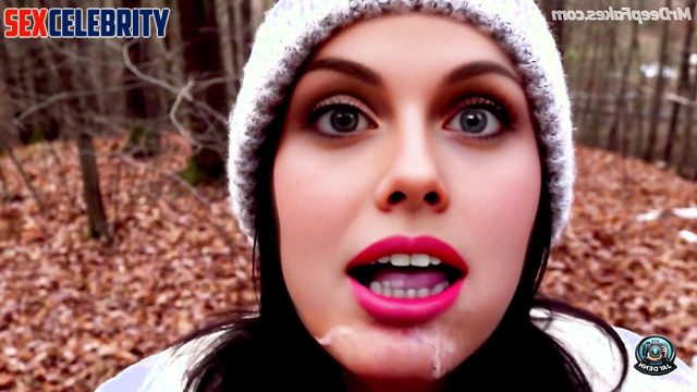 Blowjob in gorgeous autumn forest / Alexandra Daddario pov face swap