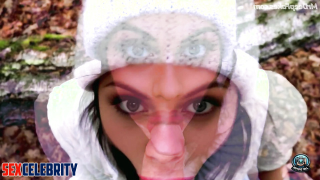 Blowjob in gorgeous autumn forest / Alexandra Daddario pov face swap