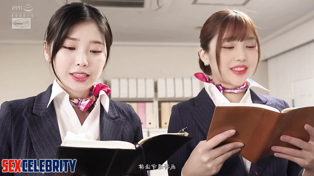 Horny stewardesses seduced innocent traveler ai Wonyoung & IU 장원영 이지은 아이브