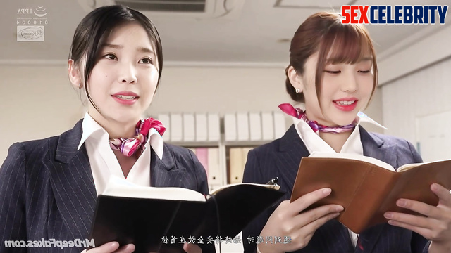 Horny stewardesses seduced innocent traveler ai Wonyoung & IU 장원영 이지은 아이브