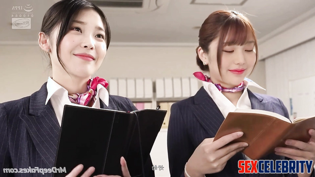Horny stewardesses seduced innocent traveler ai Wonyoung & IU 장원영 이지은 아이브