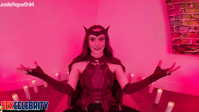 Devil stroked your dick, Elizabeth Olsen Halloween porn