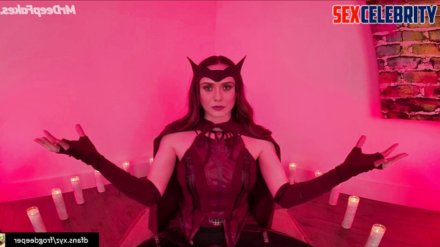 Devil stroked your dick, Elizabeth Olsen Halloween porn