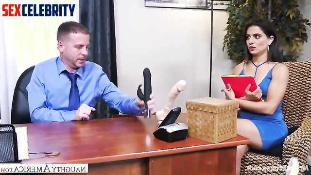 Beauty secretary decided to seduce you at workplace, fake Claudia Doumit