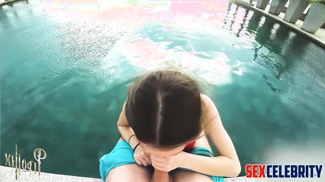 Natalie Portman made blowjob at her fucker's private villa / real fake