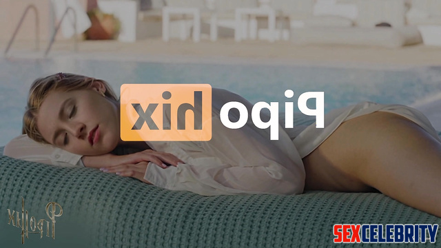 Saoirse Ronan enjoying a holiday romance near the pool, deepfake erotic