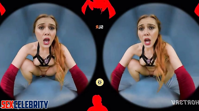 Redhead lady fucking alone with a dildo, watch, Elizabeth Olsen real fake