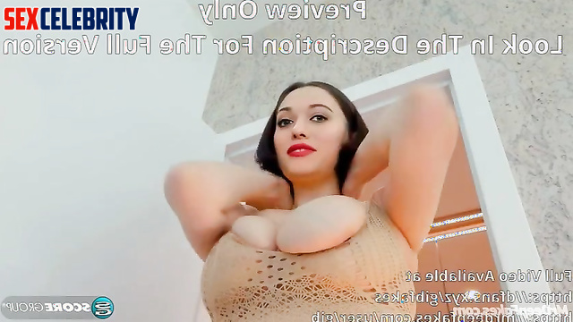 Slutty Kat Dennings playing with her huge tits so hot, watch - real fake
