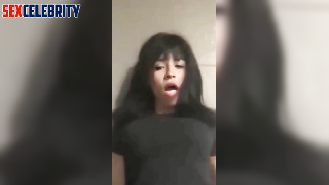 AI Jackie Guerrido strips naked in front of the camera and gives a blowjob