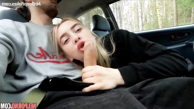 Fake porn scene of Billie Eilish getting fucked in doggy in the car