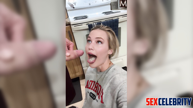 Cool sex scenes with Jennifer Lawrence - her stud cuming in her mouth now