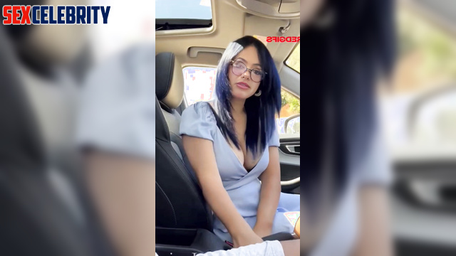 AI Penelope Menchaca giving a blowjob in the car