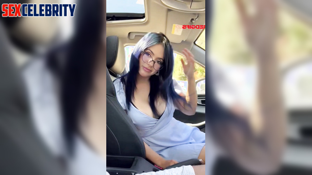 AI Penelope Menchaca giving a blowjob in the car