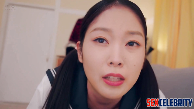 Slut in schoolgirl uniform made footjob & handjob, Song Yi (宋轶 智能換臉) A.I.