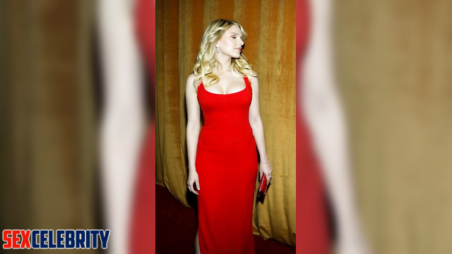 Deepfake Scarlett Johansson in a red dress