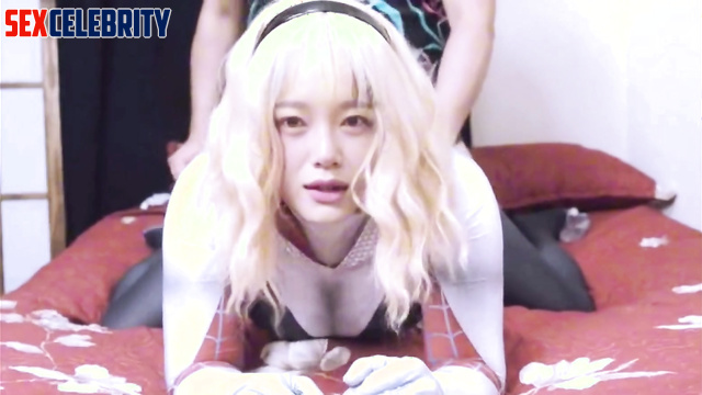 Fake Sejeong (세정) with spider costume doggy style fuck
