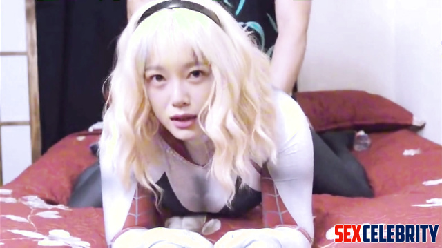 Fake Sejeong (세정) with spider costume doggy style fuck