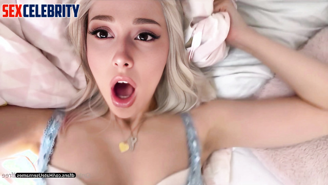 Blonde loves moaning on cam and then watch it, Ariana Grande face swap