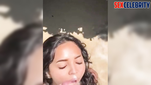 AI Pamela Silva Conde is an island girl having sex on the beach