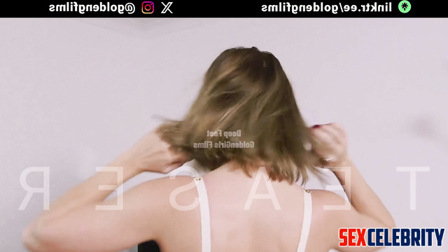 A.I. Jennifer Lawrence - Belly Dancer Stretched Out On Chair For Belly Tickling