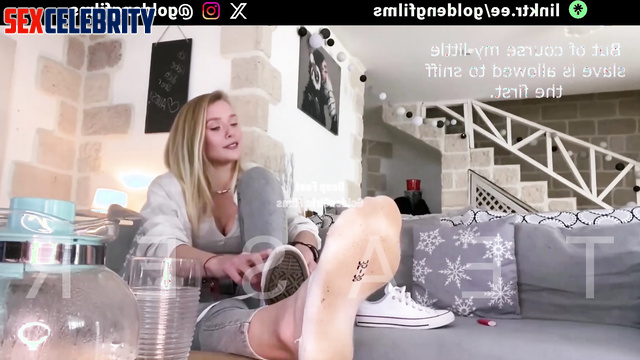 Fake Elizabeth Olsen - Forced to Drink Sweaty Sock Tea After Foot Worship