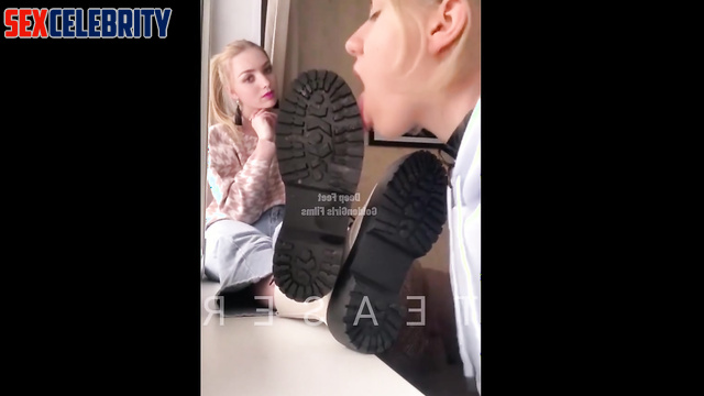 Fake app Peyton List - White Socks Foot Worship with Boots